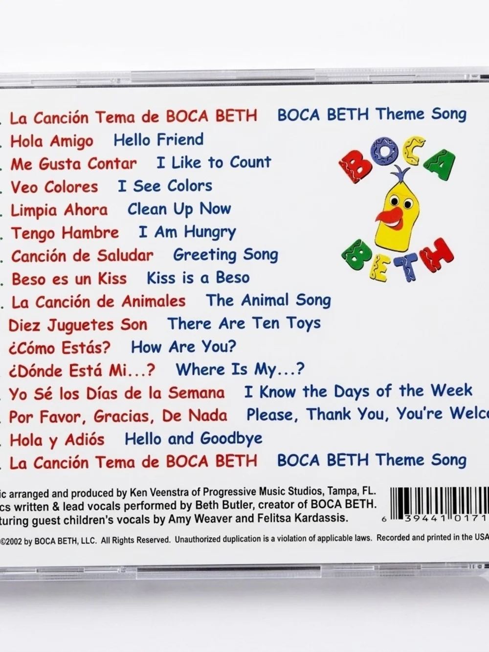 Vintage Boca Beth Spanish Learning Set Puppet CD VHS